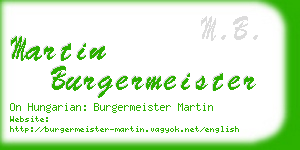 martin burgermeister business card